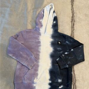 Kids Abercrombie Tie-Dye Hoodie - Purple, White, and Blue